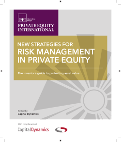 risk maNagemeNT iN privaTe equiTy