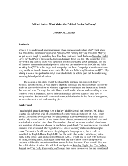 Political Satire: What Makes the Political Parties So Funny? Jennifer