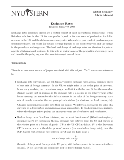 Exchange Rates - NYU Stern School of Business