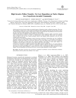High Invasive Pollen Transfer, Yet Low Deposition on Native