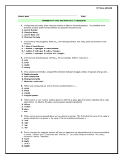 Formation of Ionic and Molecular Compounds