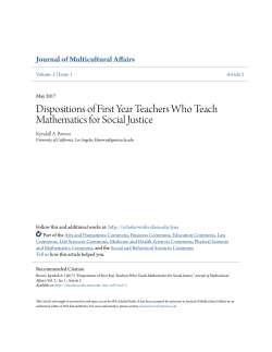 Dispositions of First Year Teachers Who Teach Mathematics for