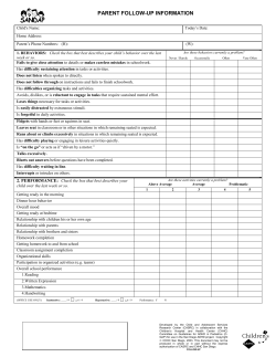 Check the box that best describes your child`s behavior over the past