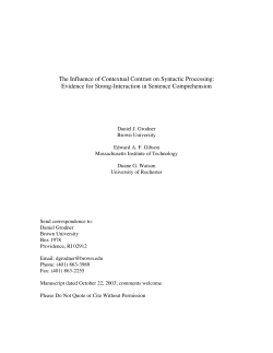The Influence of Contextual Contrast on