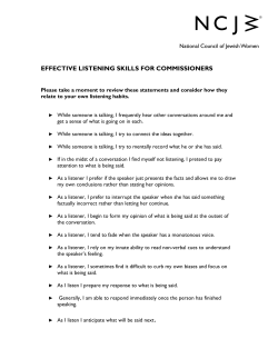 Commissioner Listening Skills
