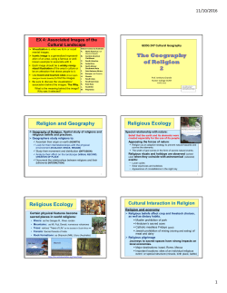 The Geography of Religion II - Hunter College, Department of