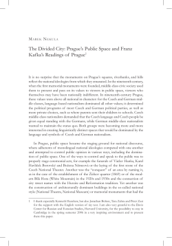 The Divided City: Prague`s Public Space and Franz Kafka`s