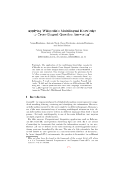 Applying Wikipedia`s Multilingual Knowledge to Cross