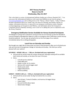 2017 Horsey Hundred News to Use #3 Wednesday, May 10, 2017