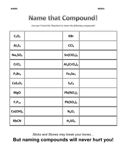 Naming Chemical Compounds Worksheet File