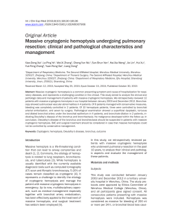 Massive cryptogenic hemoptysis undergoing pulmonary resection