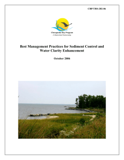 Best Management Practices for Sediment Control and Water Clarity
