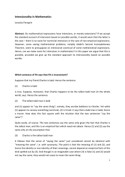 Intensionality in Mathematics