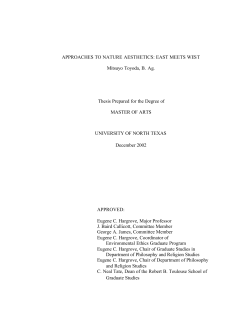 Approaches to Nature Aesthetics: East Meets West