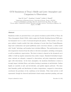 GCM Simulations of Titan`s Middle and Lower Atmosphere and