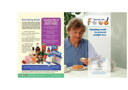 adapting meals to prevent weight loss