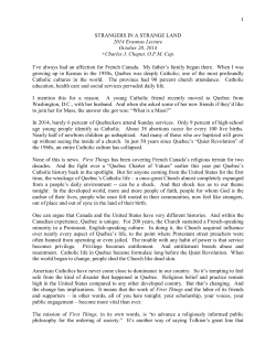 STRANGERS IN A STRANGE LAND 2014 Erasmus Lecture October