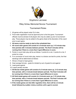 Tournament Rules - Gryphons Lacrosse