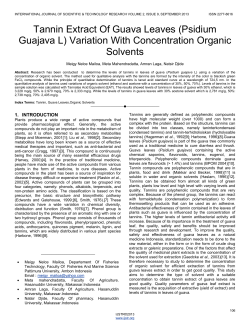 Tannin Extract Of Guava Leaves (Psidium Guajava L) Variation With