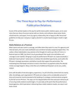 The Three Keys to Pay-for-Performance Publication Relations