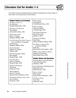 Math Literature for Grades 1 to 3