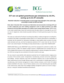 ICT can cut global greenhouse gas emissions by 16.5%, saving up