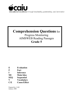 Comprehension Questions for