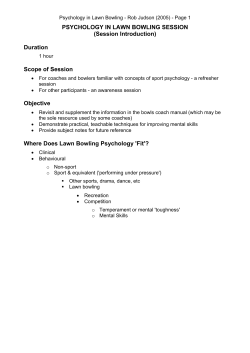 psychology in lawn bowling session