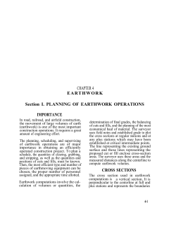 CHAPTER 4 EARTHWORK Section I. PLANNING OF EARTHWORK