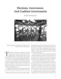 Elections, Governance, And Coalition Governments - Revistas