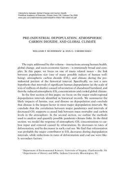pre-industrial depopulation, atmospheric carbon dioxide, and global
