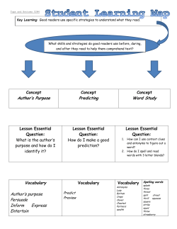 Author`s Purpose Predicting Word Study Vocabulary Author`s