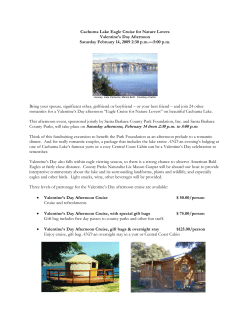 County Parks, will take place on Saturday afternoon, February 14