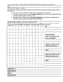 Example #1: Draw AS MANY rectangles as possible with an area of