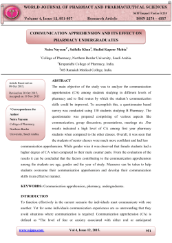 COMMUNICATION APPREHENSION AND ITS EFFECT ON