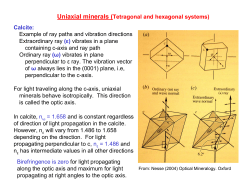 Uniaxial minerals (Tetragonal and hexagonal systems) Calcite