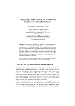 Integrating a Plot Generator and an Automatic Narrator to Create