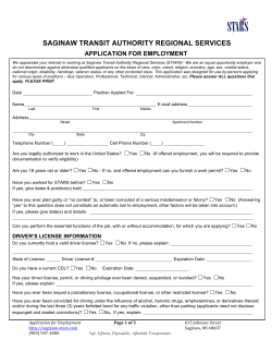 Employment Application - Saginaw Transit Authority and Regional