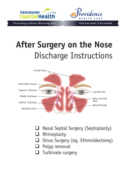 After Surgery on the Nose - VCH Patient Health Education Materials