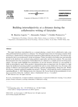 Building intersubjectivity at a distance during the collaborative