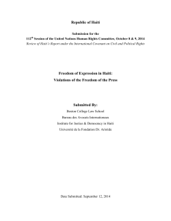 Freedom of Expression in Haiti