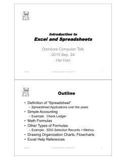 Excel and Spreadsheets