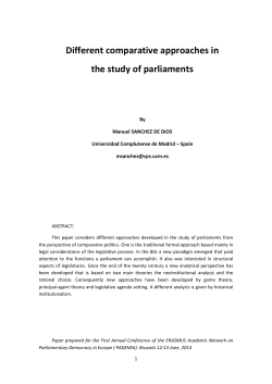 Different comparative approaches in the study of parliaments