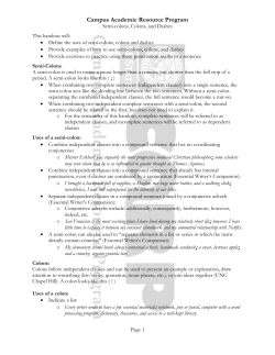Semi-colons, Colons, And Dashes