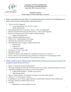 1. What assumptions in the Plans To End Homelessness need to be