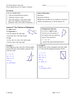 Ch 9 Note sheet L1 Key