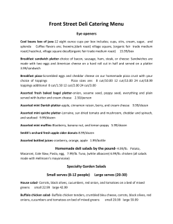 Front Street Deli Catering Menu