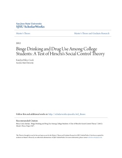 Binge Drinking and Drug Use Among College Students