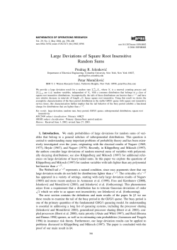 Large Deviations of Square Root Insensitive Random Sums