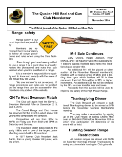 The Quaker Hill Rod and Gun Club Newsletter M